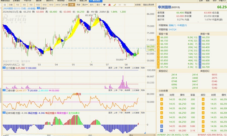 02313申洲國際日線圖技術面