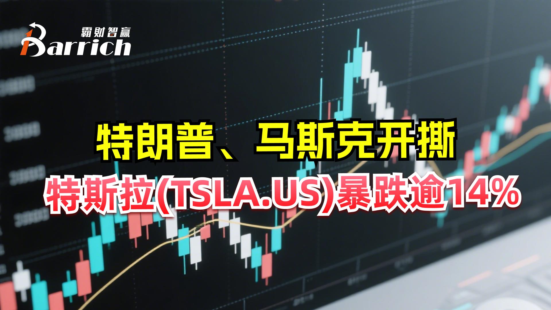 特朗普馬斯克開撕特斯拉暴跌逾14%
