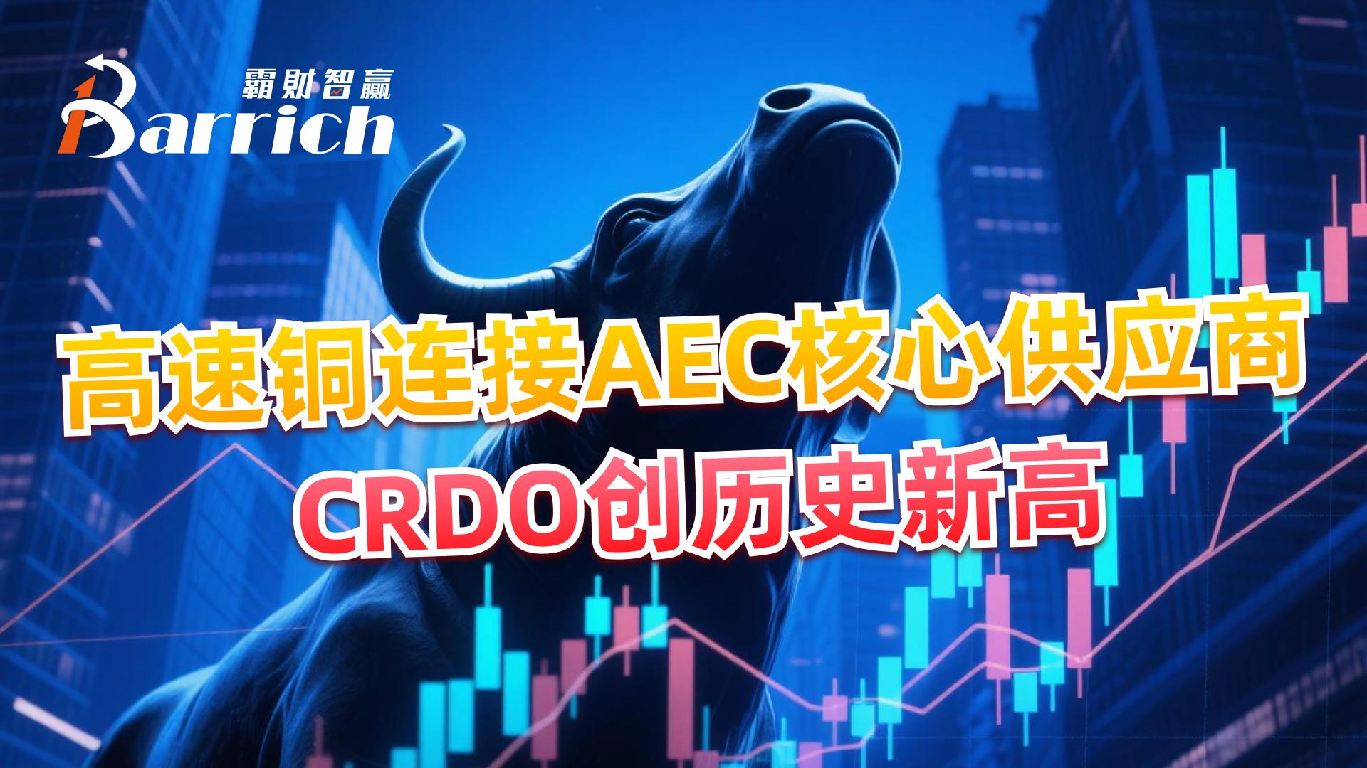 高速銅連接AEC核心供應商，CRDO創歷史新高